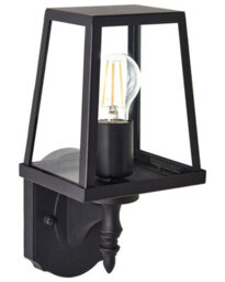 Beliani Outdoor Wall Light Sconce Matte Black Iron With Clear Glass Shade Weatherproof Patio Garden Lighting - thumbnail 3