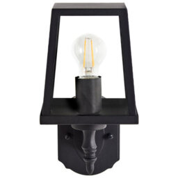 Beliani Outdoor Wall Light Sconce Matte Black Iron With Clear Glass Shade Weatherproof Patio Garden Lighting - thumbnail 2