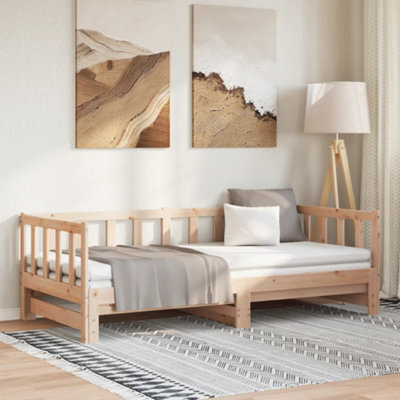 Berkfield Day Bed With Trundle Without Mattress 90X200 Cm Solid Wood - image 1