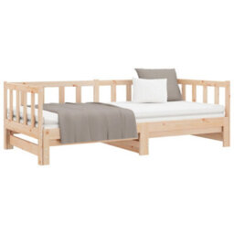Berkfield Day Bed With Trundle Without Mattress 90X200 Cm Solid Wood - thumbnail 5