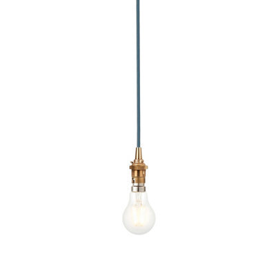Loops Elegant Blue Flex Hanging Ceiling Pendant Light With Aged Brass Finish - image 1