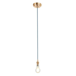 Loops Elegant Blue Flex Hanging Ceiling Pendant Light With Aged Brass Finish - thumbnail 2