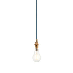 Loops Elegant Blue Flex Hanging Ceiling Pendant Light With Aged Brass Finish - thumbnail 1