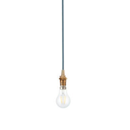 Loops Elegant Blue Flex Hanging Ceiling Pendant Light With Aged Brass Finish - thumbnail 6