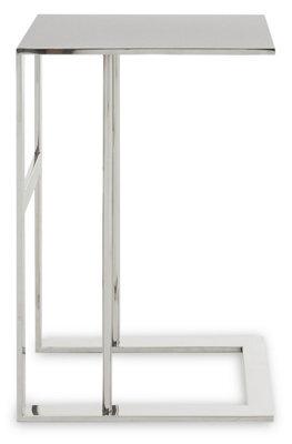 Orsina Silver Side Table, C-Shaped Stainless Steel Side Table For Living Room, Modern Metal Accent Table - image 1