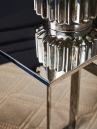 Orsina Silver Side Table, C-Shaped Stainless Steel Side Table For Living Room, Modern Metal Accent Table - thumbnail 3