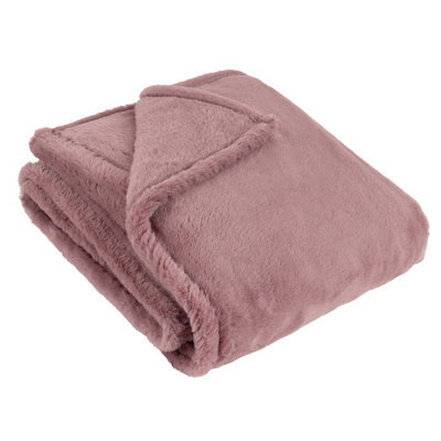 furn. Furn Kallu Double-Sided Faux-Fur Throw, Mulberry, 130 X 180Cm - image 1