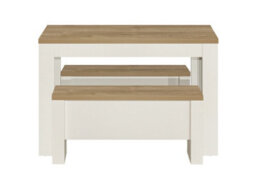 Birlea Highgate Dining Table & Bench Set Cream & Oak - thumbnail 5