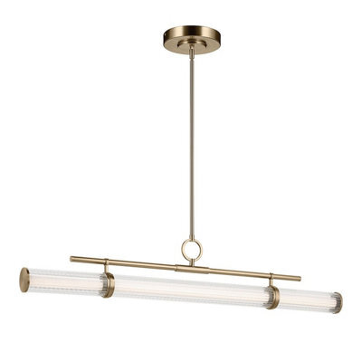 Luminosa Lighting Elstead Riven Integrated Led Linear Pendant Light Champagne Bronze 2850K - image 1