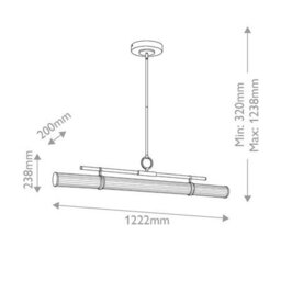 Luminosa Lighting Elstead Riven Integrated Led Linear Pendant Light Champagne Bronze 2850K - thumbnail 3