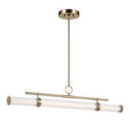 Luminosa Lighting Elstead Riven Integrated Led Linear Pendant Light Champagne Bronze 2850K