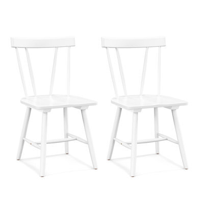 Gainoom Set Of 2 Windsor Dining Chairs Wooden Side Chair Armless Chairs W/ Ergonomic Back - image 1