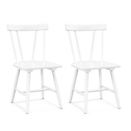Gainoom Set Of 2 Windsor Dining Chairs Wooden Side Chair Armless Chairs W/ Ergonomic Back - thumbnail 1