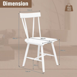 Gainoom Set Of 2 Windsor Dining Chairs Wooden Side Chair Armless Chairs W/ Ergonomic Back - thumbnail 2