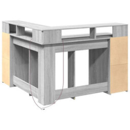 Walplus Desk With Led Lights Grey Sonoma 130X130X91 Cm Engineered Wood - thumbnail 8