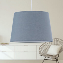 First Choice Lighting Set Of 2 Grey Cotton 28Cm Tapered Cylinder Pendant Or Lamp Shades - thumbnail 5