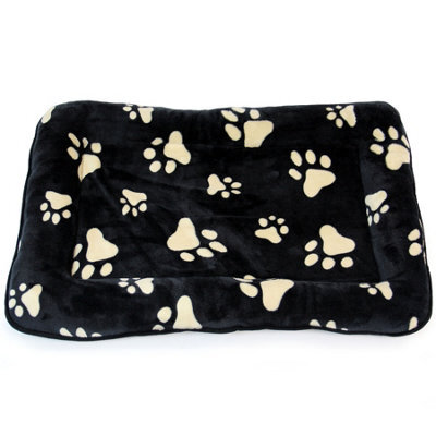 Actiaspet 30Inch Medium Pawprint Pet Bed Black/tan - image 1