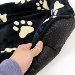 Actiaspet 30Inch Medium Pawprint Pet Bed Black/tan - thumbnail 2