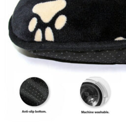 Actiaspet 30Inch Medium Pawprint Pet Bed Black/tan - thumbnail 5