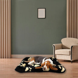 Actiaspet 30Inch Medium Pawprint Pet Bed Black/tan - thumbnail 4