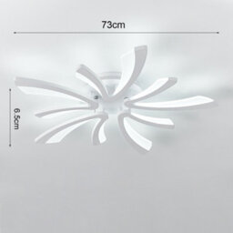 Living And Home 5 Lamp Unique V Shaped Acrylic Led Semi Flush Mount Ceiling Light Fixture Cool White - thumbnail 5