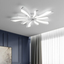 Living And Home 5 Lamp Unique V Shaped Acrylic Led Semi Flush Mount Ceiling Light Fixture Cool White