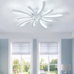 Living And Home 5 Lamp Unique V Shaped Acrylic Led Semi Flush Mount Ceiling Light Fixture Cool White - thumbnail 2
