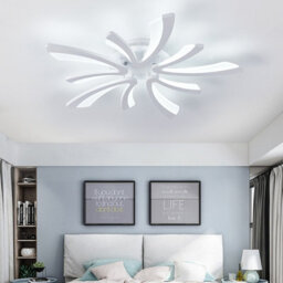 Living And Home 5 Lamp Unique V Shaped Acrylic Led Semi Flush Mount Ceiling Light Fixture Cool White - thumbnail 3