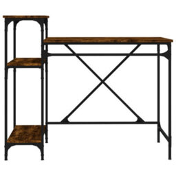 Berkfield Desk With Shelves Smoked Oak 105X50X90 Cm Engineered Wood&iron - thumbnail 5