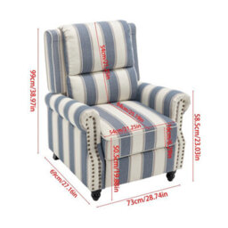 Tartan Reclining Armchair Recliner Massage Chair Home Sofa Living Room Bedroom - thumbnail 2