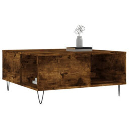 Berkfield Modern Coffee Table Smoked Oak 80X80X36.5 Cm Engineered Wood - thumbnail 3