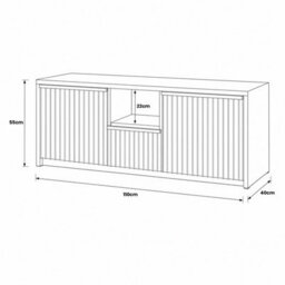Fwstyle Lania 3 Door Wide Green Tv Media Unit (H) 45 (W) 110 (D) 40Cm - thumbnail 4