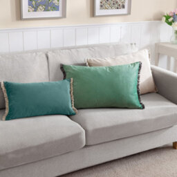 Wylder Tilly Velvet Polyester Filled Cushion, Sage/grey, 40 X 60Cm - thumbnail 5