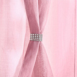 Luxury Living Linen Look Voile Ring Top Curtain Pair 147Cm X 229Cm Blush Pink - thumbnail 3