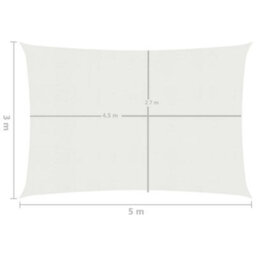 Berkfield Sunshade Sail 160 G/m2 White 3X5 M Hdpe - thumbnail 6