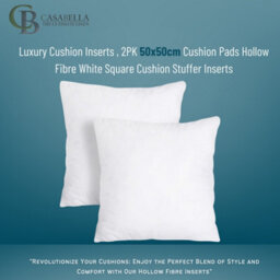 Casabella Luxury Cushion Inserts 50X50Cm Pack Of  4, Cushion Pads Hollowfibre White Square Cushion Insert, Sofa Cushions Inners - thumbnail 2