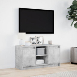 Berkfield Sturdy Tv Cabinet With Led Concrete Grey 100X34X50 Cm Engineered Wood - thumbnail 4