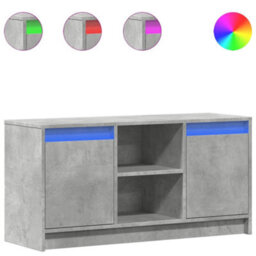 Berkfield Sturdy Tv Cabinet With Led Concrete Grey 100X34X50 Cm Engineered Wood - thumbnail 1