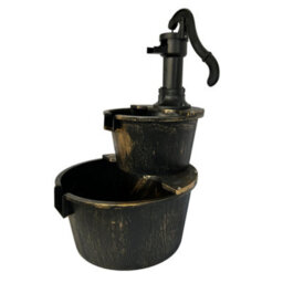Oypla 2 Tier Cascading Barrel Garden Water Pump Fountain Feature - thumbnail 8