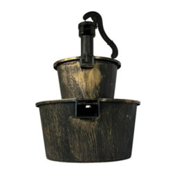 Oypla 2 Tier Cascading Barrel Garden Water Pump Fountain Feature - thumbnail 7