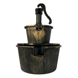 Oypla 2 Tier Cascading Barrel Garden Water Pump Fountain Feature - thumbnail 6