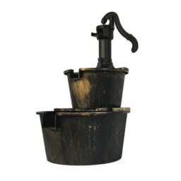 Oypla 2 Tier Cascading Barrel Garden Water Pump Fountain Feature - thumbnail 2