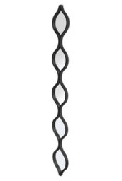 Mirroroutlet The Quinque Black Metal Framed Tear Drop Garden Wall Mirror 124Cm X 15Cm - thumbnail 3