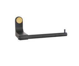Garden Trading Adelphi Matt Black & Brass Bathroom Toilet Roll Holder Wall Mounted Metal Steel - thumbnail 2