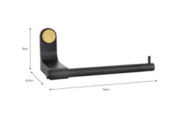 Garden Trading Adelphi Matt Black & Brass Bathroom Toilet Roll Holder Wall Mounted Metal Steel - thumbnail 3