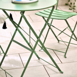Furniturebox Cabo Garden Bistro Set, 2 Seat Metal Garden Table & Chairs Bistro Table Set, Balcony Outdoor Patio Bistro Set - Green - thumbnail 6