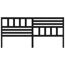 Berkfield Bed Headboard Black 186X4X100 Cm Solid Wood Pine - thumbnail 4