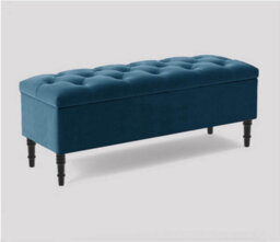 137Cm Swiss Chesterfield Ottoman Storage Bench- Plush Velvet Shoe Bench - Emerald Green Upholstery Footstool With Storage - thumbnail 3