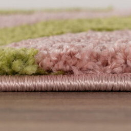 The Rugs Joli Green And Pink Striped Rug Soft Dense Pile Easy To Clean And Pet Friendly For Living Rooms And Bedrooms - thumbnail 3