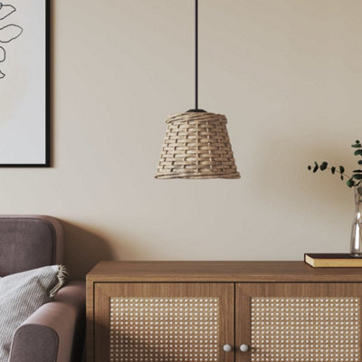 Walplus Ceiling Lamp Shade Brown 15X12 Cm Wicker - image 1